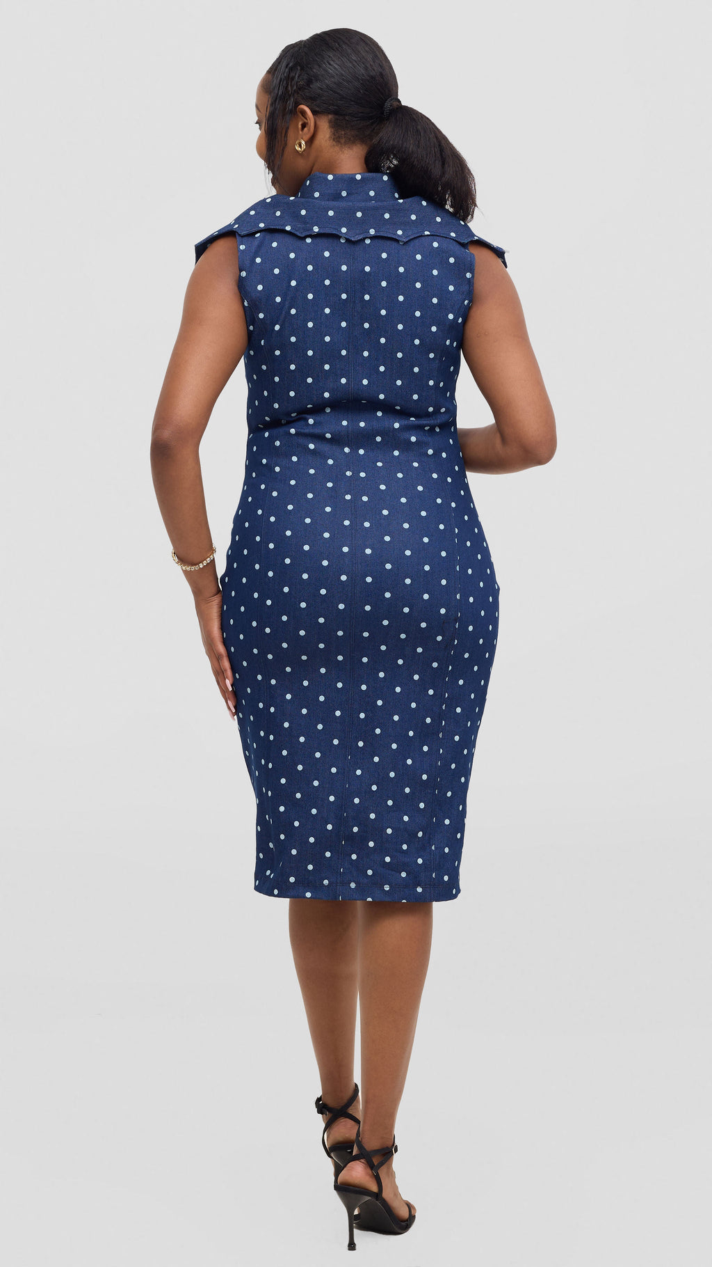 Denim Polka Dress