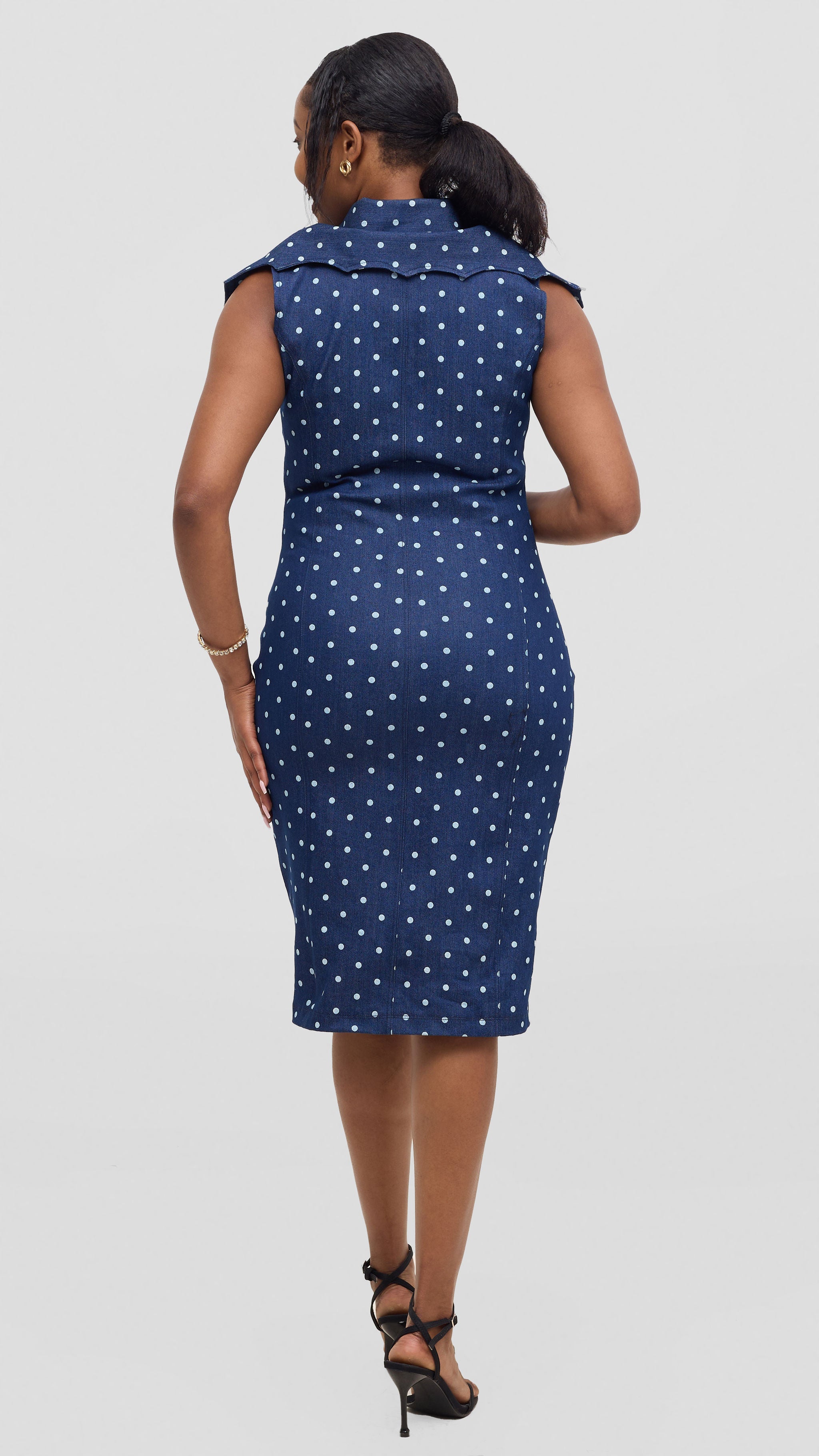 Denim Polka Dress