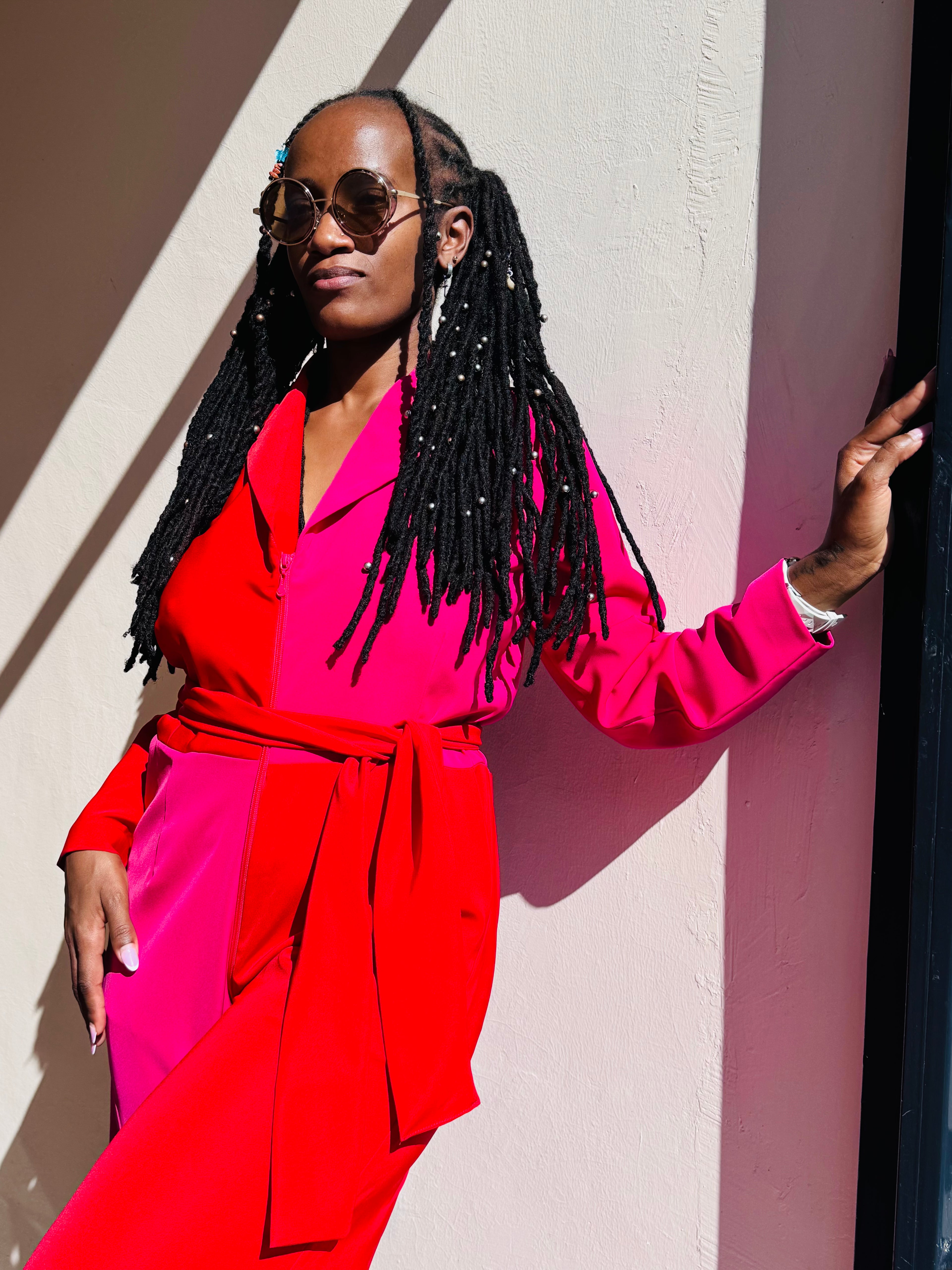 HOT PINK& RED JUMPSUIT