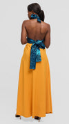 Waridi Dress - Marigold & Teal Halter Maxi Dress
