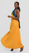 Waridi Dress - Marigold & Teal Halter Maxi Dress