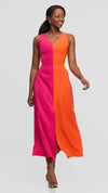 Maria Dress - Pink & Orange Colour-Block Maxi Dress