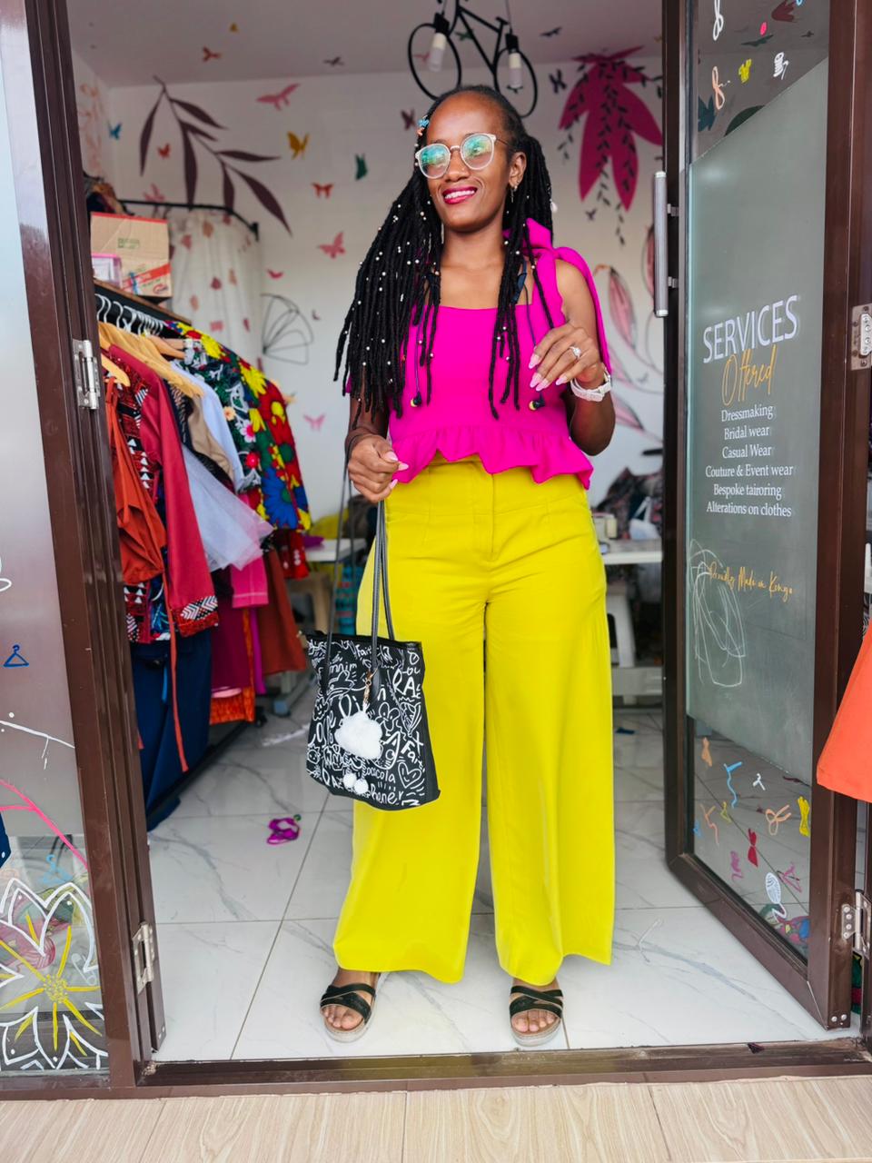 Pink Diva Peplum Top with straps